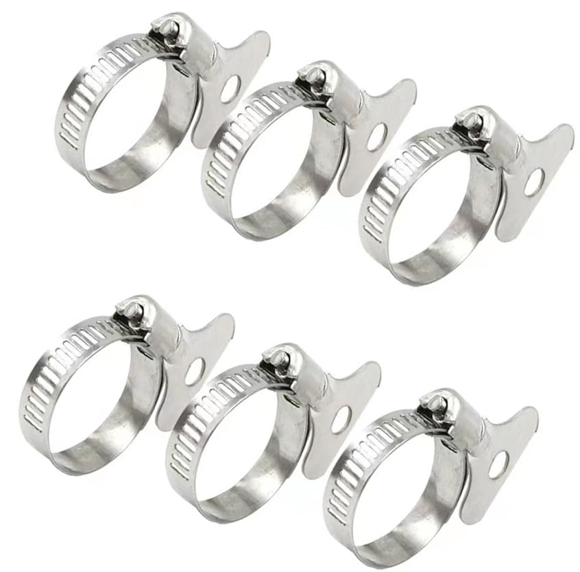 10-Pack 304 Stainless Steel Hose Clamps with Adjustable Thumb Screw, Key-Type Design, 8mm Bandwidth, Ideal for Plumbing, Automotive, and Machinery Applications (Size:10-16mm(3/8"-5/8") - size: Size:10-16mm(0.394"-0.63")