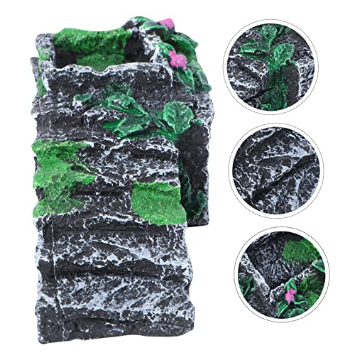 Yardwe Aquarium Landscaping Bridge Resin Turtle Hideout Fish Cave Ornament for Basking and Climbing Durable Design for Fish Tanks and Reptiles S