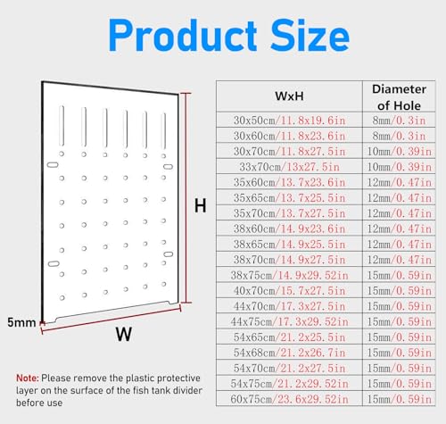 Acrylic Fish Tank Divider - 54x65cm Transparent Aquarium Partition Board for Effective Fish Separation, Baffle Cover & Tank Organization, Ideal Fish Barrier Solution - size: 54x65cm/21.2x25.5in