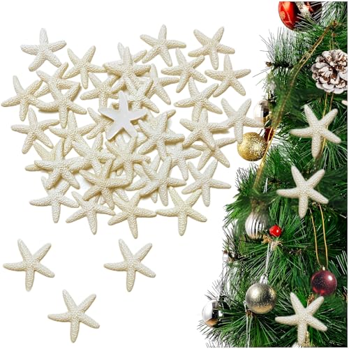 Artificial Resin Starfish Decoration - Perfect for Aquariums, Vases, Party Gardens - Starfish Pendant for Ocean Themed Shell Decorations 44 Warm White - color: Cream-coloured