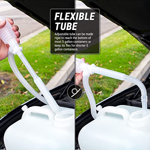 TERA PUMP - Hand Operated Pump (Transfer 7 Liters Per Minute) Water Transfer Pump with Flexible Hose for Light Oils or Water Based Chemicals - size: 1.8 Gal / Min