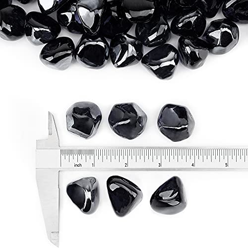 Stanbroil 10-Pound Fire Glass Diamonds - 1/2 inch Luster Fire Glass for Fireplace Fire Pit and Landscaping, Onyx Black Luster - color: Onyx Black Luster