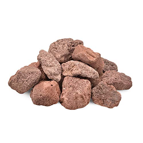 Skyflame 10LB Natural Lava Rocks for Fire Pits, Fire Tables, Fireplaces, Garden Landscaping Decoration, Indoor and Outdoor Use, 3"-5" Sizes, Red - color: Red, size: 3"-5"