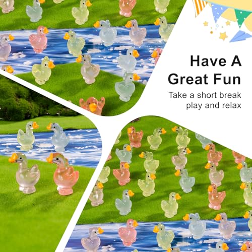 60 pcs Mini Resin Swan Many Styles Variety Tiny Luminous Animals Figures Miniature Little Small Animal Figurines Bulk for Micro Fairy Garden Landscape Accessories Hide Crafts Decor Aquarium - color: Swan-60p