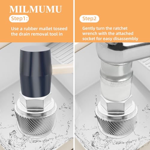 1.5" Tub Drain Extractor Removes Old Broken Stubborn and Rusted Drains with Ease Strong Grab Plumbing（ M05255 1.5" ） - 1PACK - color: Silver