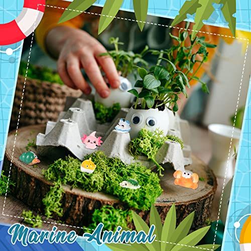 Qunclay 36 Pcs Mini Ocean Resin Animals Tiny Sea Animals Figurines Bulk Marine Miniature Plastic Creatures for DIY Fish Tank Aquarium Ornaments Potted Micro Fairy Garden Dollhouse Decor (Cute)