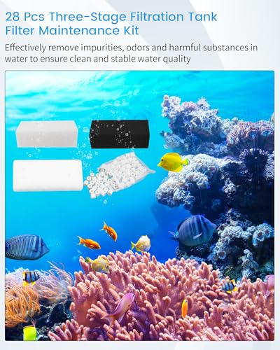 Prismora 8 Sets of Upgraded Three-Stage Filtration Fish Tank Filter for AquaClear 70 Power Filter, 8 Set of Replacement Maintenance Kit for Fish Tank Filter for 40- to 70-Gallon Aquariums