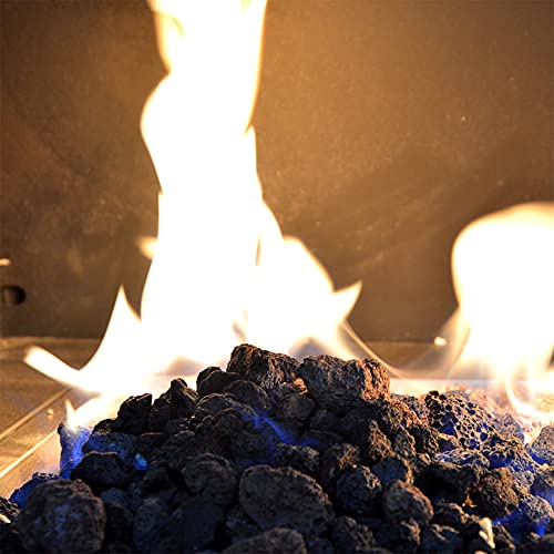 Skyflame 3/8" - 3/4" Natural Stones Lava Rock Granules for Gas Fire Pit | Fireplace | BBQ Grill | Garden Landscaping Decoration | Cultivation of Potted Plants | Indoor Outdoor Use, 10-lb Bag - color: Black, size: 3/8" - 3/4"