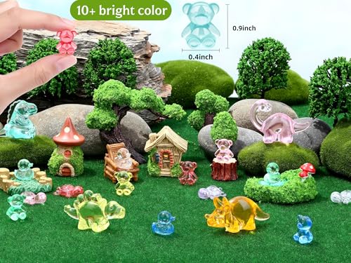 200PCS Mini Resin Bears Figures Cute Tiny Teddy Bears Trinkets Small Plastic Miniature Animals Figures Bulk for Fairy Garden Classroom Prizes Vase Filler Gifts Party Favors Office Desk Decor - size: Bear (200PCS)