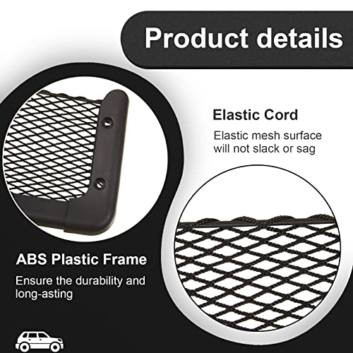 Frienda 2 Pcs ABS Plastic Frame Car Storage Net Bag Phone Car Mesh Net Holder RV Storage Boat Cargo Pocket Organizer Framed Mesh Pocket with Screws for Auto RV (13.8 x 5 Inch)