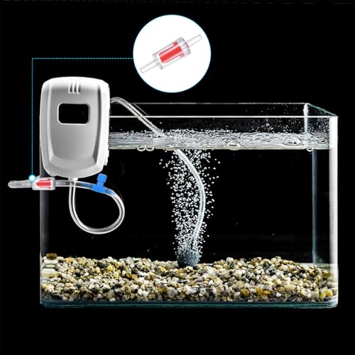 M METERXITY 24-Pack Aquarium Air Check Valve, Plastic One Way Non-Return Valves Air Valve Air Tubing Accessories Air Pump Accessories for 3/16" Airline Tubing Fish Tank [Clear Red]
