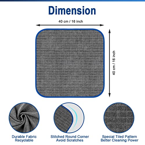 Airlab Microfiber Towels for Cars Wash Drying Auto Detailing, Highly Absorbent, Lint-Free, Streak-Free, All-Purpose Cleaning Cloths for Household, 16" x 16", Pack of 8, Grey - color: Dark Grey, Pack of 8