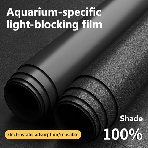 Black Matte Aquarium Background, Static Cling Opaque PVC Fish Tank Backdrop, No Glue, Reusable, Easy to Trim, Bubble-Free for Aquariums & Terrariums(50x100cm) - size: 50x100cm