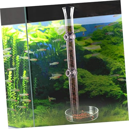 Shrimp Feeder Tube and Feeding Dish Set 20cm Crystal Glass Aquarium Feeder Tube with Feeding Box for Fish Tank Supplies