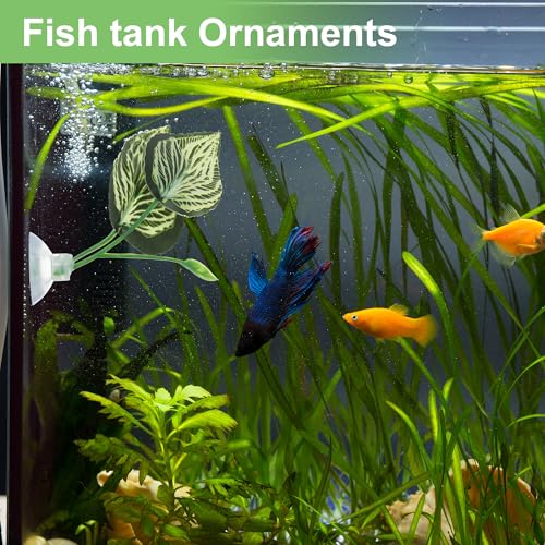 Betta Fish Leaf, Natural Habitat Simulation for Betta Spawnings Grounds, Betta Spawnings Leaves, Resting Bed, Large & Small Leaves, Yellow Green