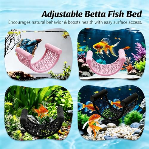3pcs Betta Fish Hammock, Betta Fish Tank Accessories, Floating Rest Platform for Small Nano Aquariums