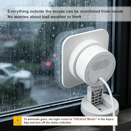 2 Pack MagitcSee Window Mount Fits for Aqara G100, No Drill No Screws Strong Adhesive Camera Holder, Anti-Theft Cam Bracket for Glass Window, Home Security Camera Accessories, White - color: White