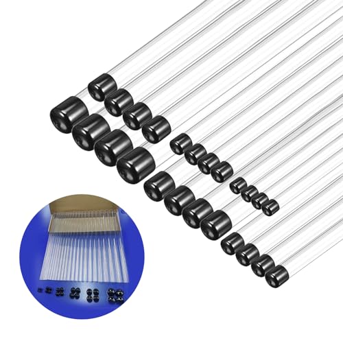 24pcs Rigid Tubing Assortment, 4mm 8mm 12mm 16mm 20mm 24mm ID, 1mm Wall thickness, with 48pcs Round Rubber Plugs For DIY and Home Repairs