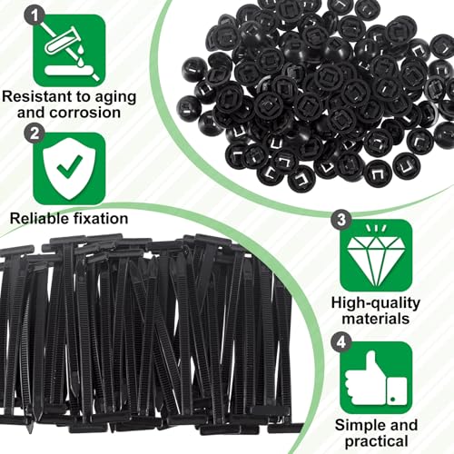 OIIKI 120 Pack Cable Zip Ties, 3.5 Inch Nylon Push Mount Self Locking Cable Ties, Heavy Duty Automotive Zipper Clips for Car Repair Indoor Wire Tying-Black