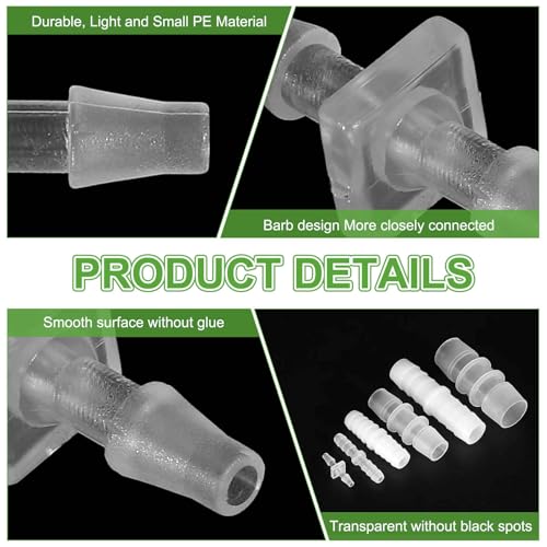 MECCANIXITY 5pcs Plastic Hose Barb Fitting, 1/8" Barbed Hose Pipe Fitting Splicer Mender Joint Adapter for Water Liquid Fuel Line Tube, Clear - color: Clear, size: 1/8 Inch