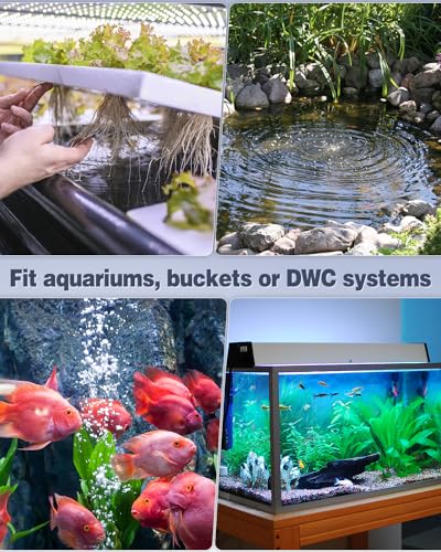 Pawfly Aquarium Air Pump Oxygen Pump for 10-200 Gallon Fish Tanks Buckets Dual Outlet Adjustable Ultra Quiet Aerator Pump with Accessories - size: 10-60 gal (With Kit)