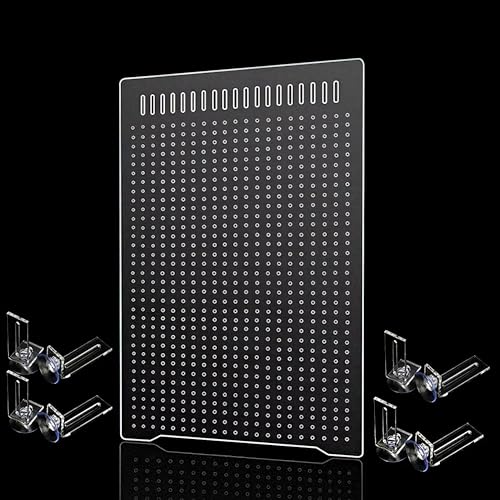 ONE Set Clear Fish Tank Divider Board (Include Suction Cups) DIY Designed Easy to Cut and Assemble for 5 Gallon or 10 Gallon Tank 11.8inch*11.8 inch (White Protective Film)