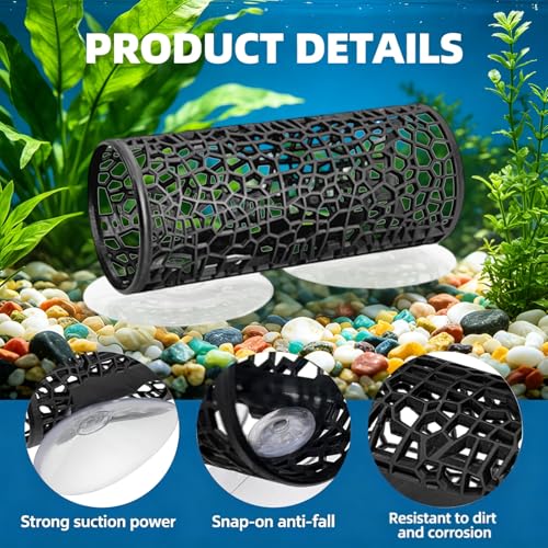 5 Pcs Betta Fish Hammock & Toys Set - Aquarium Tunnel, Floating Mirror, Hammock, Leaf Pad & Exercise Ring, Safe Resting, Hiding & Feeding Decor for Shrimp & Small Fish Tanks