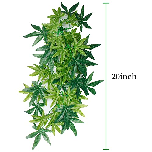 50cm/20in Aquarium Decorations Plants Artificial Fake Plastic Water Grass Plants for Fish Tank Aquarium Decor Artificial Hanging Plants - color: Green Leaves, size: 20INCH