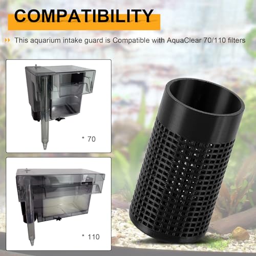 Magluv Aquarium Intake Guard Fit for AquaClear 70/110 Power Filter, Filter Intake Cover Replacement for Aquameta Aquarium Filter Intake Guard Protects Aquatic Life