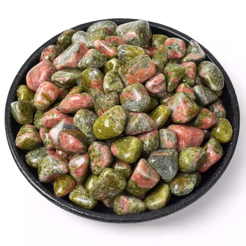 Polished Unakite Crystal Stone Set - 72 Pcs, 0.5" 10 oz Handpicked Tumbled Gemstones Rocks, Pebbles for Reiki, Chakra, Healing, Home Decor - color: Unakite, size: 0.5"