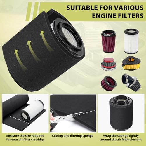 Air Filter Foam Sheet, 60 PPI Coarse Polyurethane Foam - Washable, Reusable, Cut-to-Size Filter for Motorcycle, Vacuum Cleaner, Air Purifiers, Fish Tank, Engine Air Filter Replacement (18"x12"x0.6")