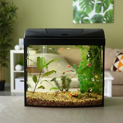 uxcell Aquarium Artificial Plants, 40 Pcs Fish Tank Plants Decorations Accessories Aquatic Ornaments Decor Water Grass, Yellow-Green (Four Grass) - color: Yellow-green