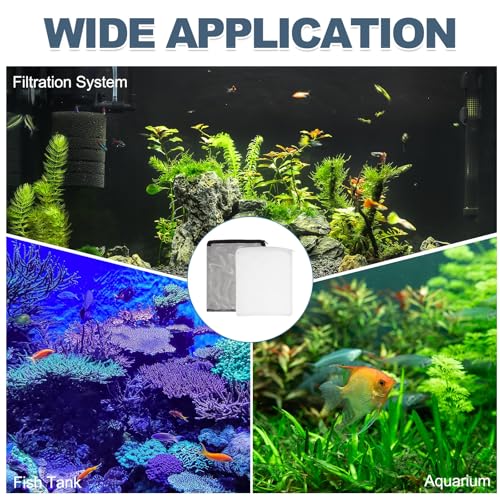 Aquarium Filter Media Bags, Fish Tank Fine Mesh Bag with Zipper Reusable Versatile 12 x 10 Inch, (Black, 10Pcs), Intended for Fish Tank/Aquarium/Pond/Activated Carbon/Ceramic Rings