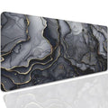 Dark Marble Desk Pad Mouse Pad,Large XL Retro Mouse Mat with Stitched Edges,Non-Slip Rubber Base Mousepad for Office PC Keyboard Laptop and Home Work Desk Mat(27.5X11.8 in) - color: Dark Marble