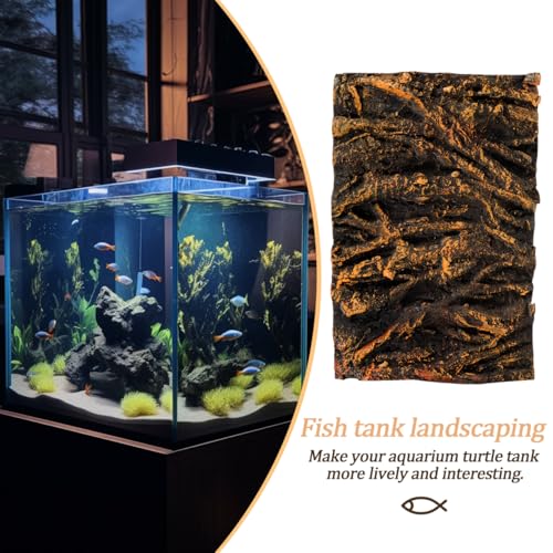 Toddmomy 3D Tree Root Aquarium Background Board Lightweight Reptile Tank Backdrop Panel for Fish Tank Turtle Enclosure 17.71X11.81X1.77 Inch