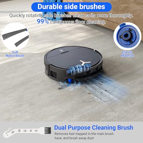 Pure Realm 23 PCS X9 Pro Omni Replacement Parts for Ecovacs Deebot X9 Pro Omni Vacuum Cleaner Parts with 1Roller Brush,2 Mop,4 HEAP,4 Dust Bags,4 Side Brushes,1 Screwdrivers,1 Clean Brush - size: 23pack Accessories Kit for Ecovacs X9/X11 Pro Omni