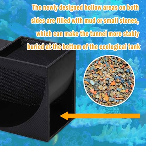 Underground Aquarium Fish Tunnel, Fish and Shrimp Hideout, Shrimp Fish Hide Cave Decoration - style: Square