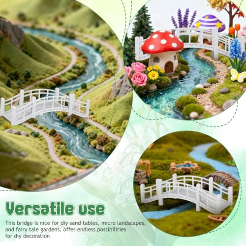 Abaodam Dollhouse Miniature Bridge Vintage Arch Bridge with Railings Micro Landscape Ornament for Bonsai and Terrarium Decor Outdoor Dollhouse Decor
