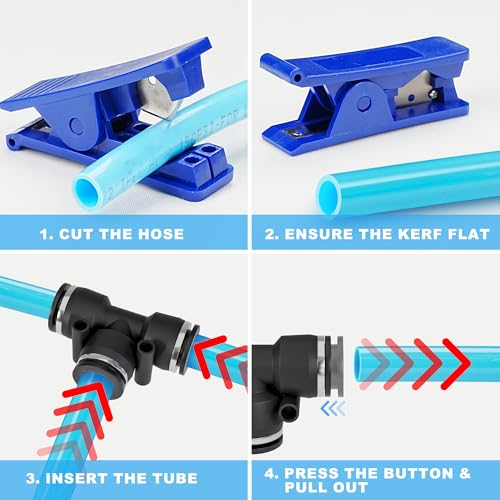 1/2″OD Compressed Air Piping System and Shop Air Line Kit with 100ft TPEE Tubing 3/8″ID, 27-Piece Air Push to Connect Kit