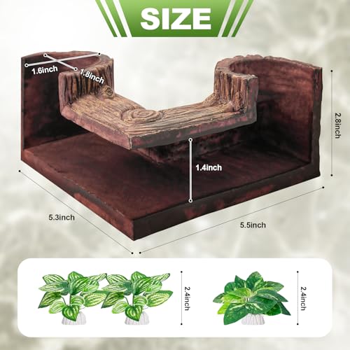 CousDUoBe Aquarium Cave | 90° Corner Fish Cave Viewing Tunnels Silk Aquarium Plants，Betta Fish Tank Accessories BPA-Free Premium Resin,Fish Tank Cave for Corners (5.3” x 2.7” x 2”) - size: Style B