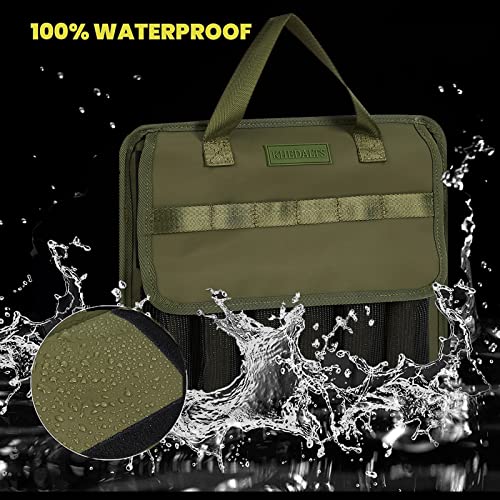 Fishing Jig Bag Large Lures Bags Saltwater & Freshwater,Slow Pitch Jigs Storage Bag Suitable For Max 10inch Jigs,Heavy Duty Offshore Fishing Jigs Lead Bag For Men Gifts Waterproof Army Green