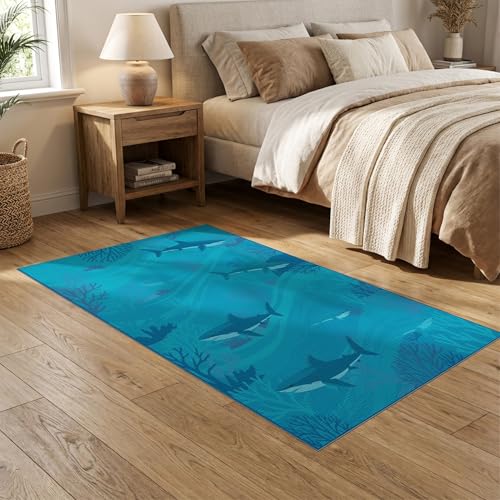 5'x7' Washable Contemporary Wave Area Rug, White Flatwoven Floor Covering Non-Slip Chair-Friendly Carpet for Dining Room, Under Table, Home Office | Ref:2068649 - color: Blue/Pattern 13, size: 5' x 7' (Rectangular)