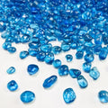 Blue Glass Stones, 0.85LB/385g Aquarium Gravel Rocks, Blue Aquarium Pebbles for Fish Tank, Sea Glass Rocks for Vase Filler Craft - color: Light Blue