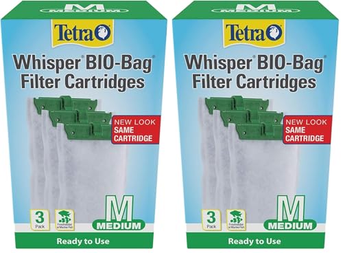Tetra Whisper Bio-Bag Medium Filter Cartridges for Aquariums, 3 Count, Ready to Use, Fits Whisper Fish Tank Filters 5-10 Gal, PF-10, IQ 10 (Pack of 2) - size: 3 Count (Pack of 2), style: Standard