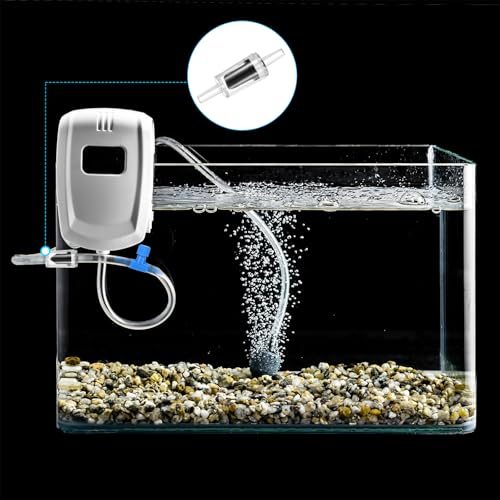 M METERXITY 24-Pack Aquarium Air Check Valve, Plastic One Way Non-Return Valves Air Valve Air Tubing Accessories Air Pump Accessories for 3/16" Airline Tubing Fish Tank [Clear Black]