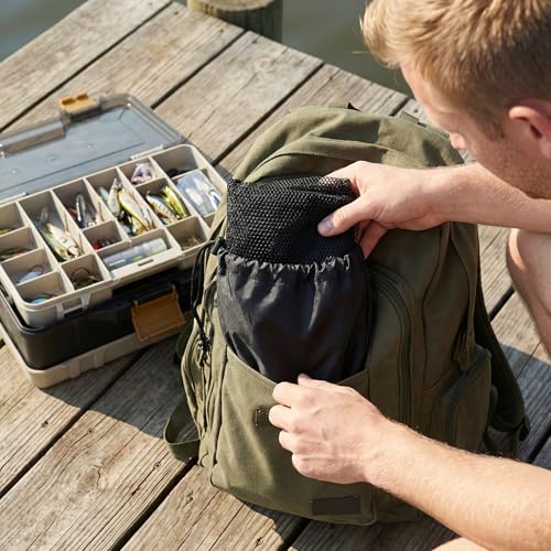 32" Collapsible Fishing Keep Net with Ground Spike, Portable Mesh Bag for Caught Fish, Heavy Duty Basket & Bait Holder, Red de Pesca for Kayak or Ice Fishing Livewell, Small Lobster Catching Net