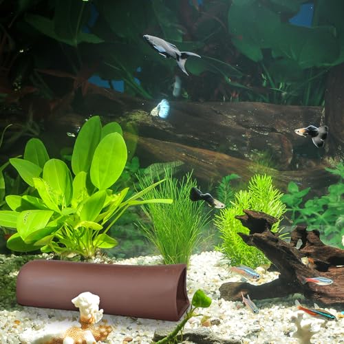 KESYOO Large Ceramic Fish Tank Tunnel Shelter for Shrimp and Bottom Fish - Reusable Aquarium Decoration - Safe Hideout for Aquatic Habitat and Pet Breeding