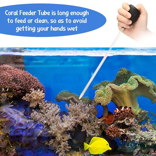 Boao 2 Sets Long Pipette for Fish Tank Coral Food Feeder Long Syringe Aquarium Coral Feeding Tube for Marine Fish Reef Aquatic Plant Spider Snake Lizard(Black) - color: Black