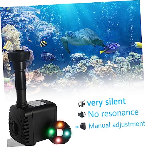 Toddmomy 2 Sets Submersible Pump with LED Lights Flow for Fish Tank Outdoor Fountain Miniature Pump Silent Design US Plug Voltage
