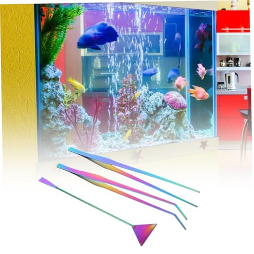 TOYANDONA 3pcs Plant Aquarium Tools Set Tweezers Spatula Kit for Fish Tank Cleaning